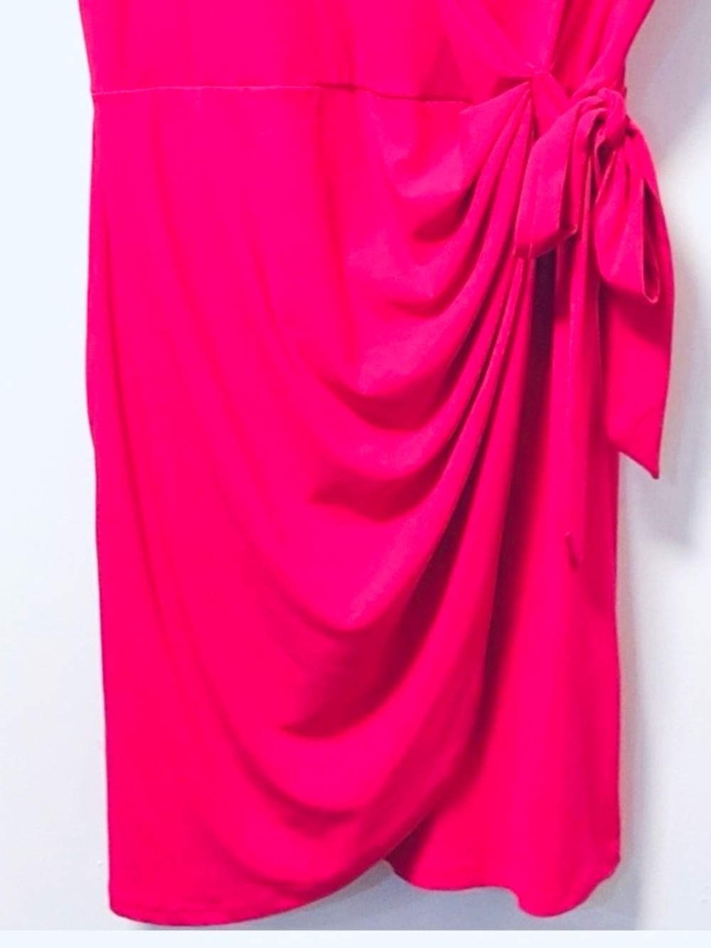 INC International Concepts Faux Wrap Fuchsia Stretch Dress Large NWT - Picture 4 of 6